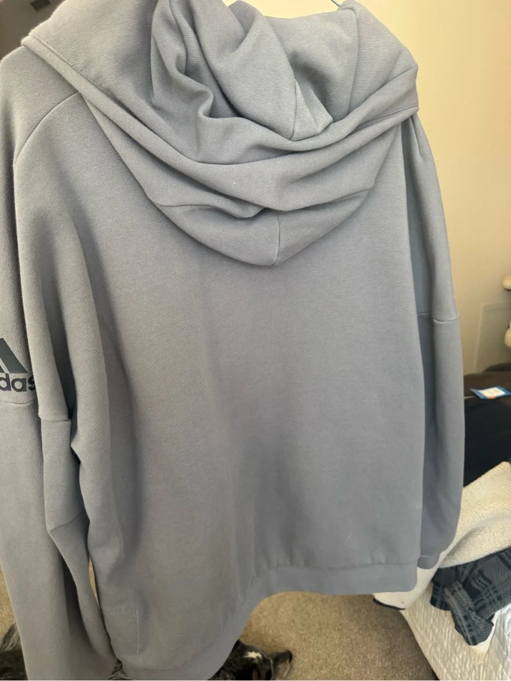 Adidas Men’s Gray Full-Zip Hooded Jacket
